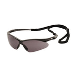 PMXTREME Safety Glasses, Gray Anti-Fog Lens with Black Frame and Cord