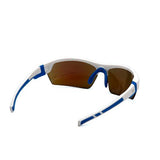 Tensaw Safety Glasses, Ice Blue Mirror Anti-Fog Lens with White-Blue Frame