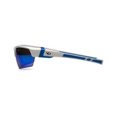 Tensaw Safety Glasses, Ice Blue Mirror Anti-Fog Lens with White-Blue Frame