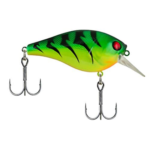 SquareBull Hard Bait Lure - 2" Length, 1-4 oz, 2 Hooks, 2'-5' Depth, Fire Tiger, Per 1