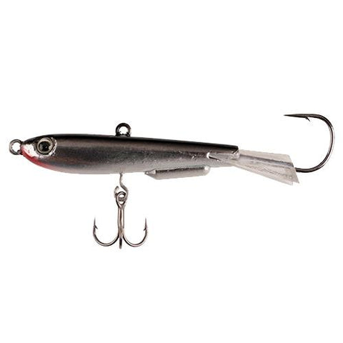 Johnny Darter Hard Bait Lure - 3-4" Length, 1-8 oz, 2 Number 10 Hooks, Chrome Black, Per 1