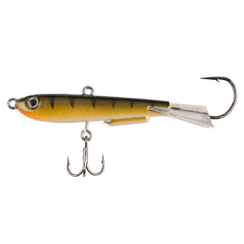 Johnny Darter Hard Bait Lure - 3-4" Length, 1-8 oz, 2 Number 10 Hooks, Glow Yellow Perch, Per 1