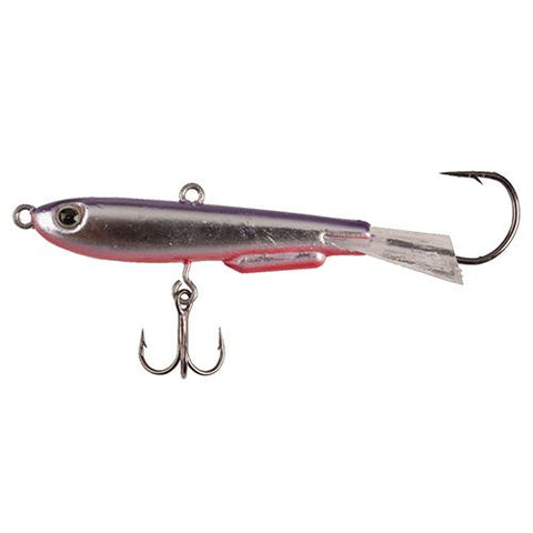 Johnny Darter Hard Bait Lure - 3-4" Length, 1-8 oz, 2 Number 10 Hooks, Purple Flash, Per 1