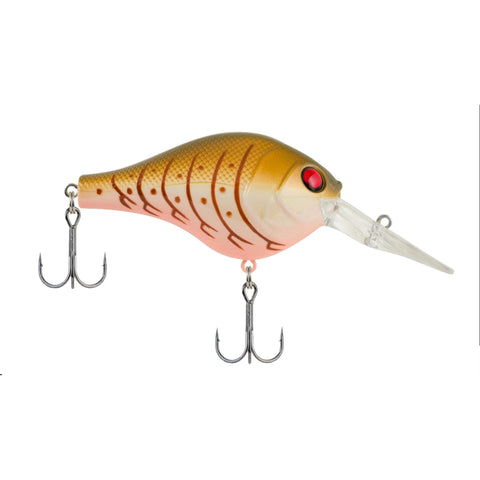 Digger Hard Bait Lure - 1 3-4" Length, 1-4 oz, 2 Hooks, 3'-5' Depth, Olive Cream Craw, Per 1