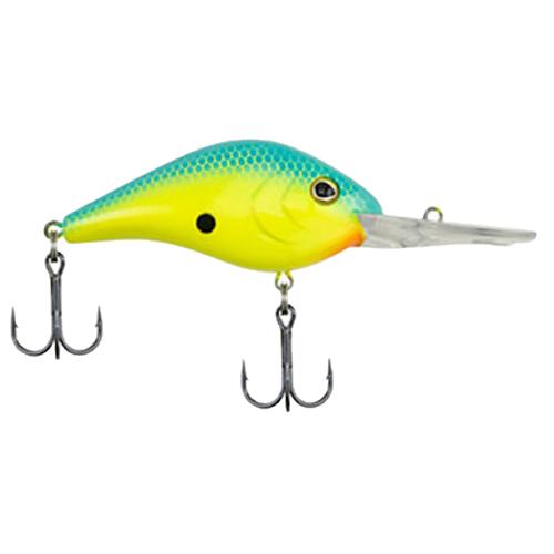 Dredger Hard Bait Lure - 2" Length, 5-16 oz Weight, 8'-10' Depth, 2 Hooks, Blue Chartreuse, Per 1