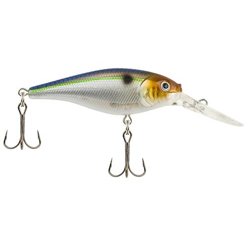 Flicker Shad Hard Bait Lure - 2" Length, 3-16 oz Weight, 9'-11' Depth, 2 Hooks, Blue Smelt, Per 1