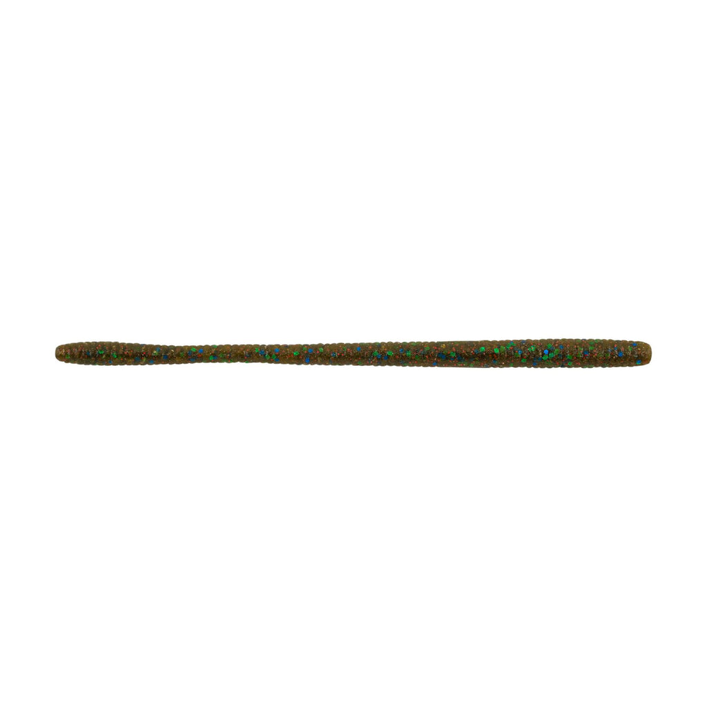 MaxScent D-Worm Soft Bait Lure - 5 1-2" Length, Green Pumpkin Red, Per 10