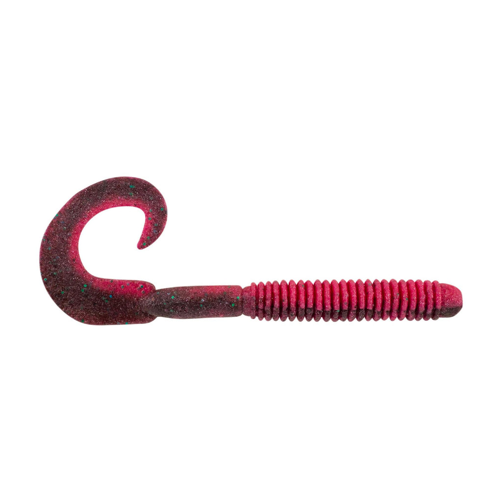 MaxScent Lunch Worm Soft Bait - 6" Length, Red Shad Green Glitter, Per 10