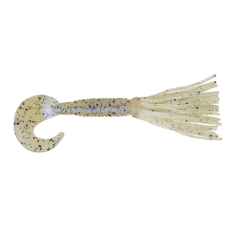 Bearded Single Tail Grub Soft Bait - 3 1-2" Length, Oyster Shell, Per 6