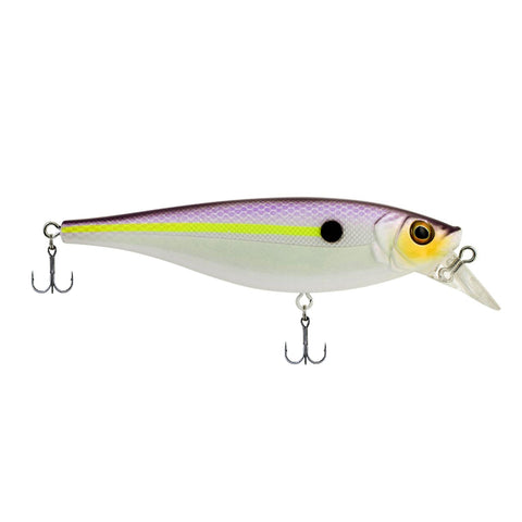 Juke Hard Bait Lure - 4" Length, 11-16 oz Weight, 3'-5' Depth, 2 Hooks, Black Purple Glimmer, Per 1