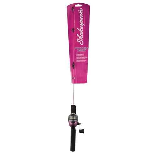 Pitchin Stik Spincast Combo - 2'6" Length, 1 Piece, 4-10 lb Line Rate, Medium Power, Pink, Right Hand