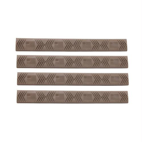 Keymod 7 Slot Wedgelok Rail Covers - American Flag, Dark Earth, Package of 4