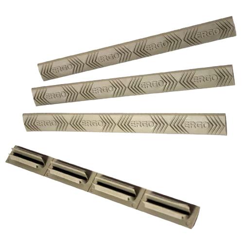 M-Lok Wedgelok Rail Covers - Ergo Logo, Dark Earth, Package of 4