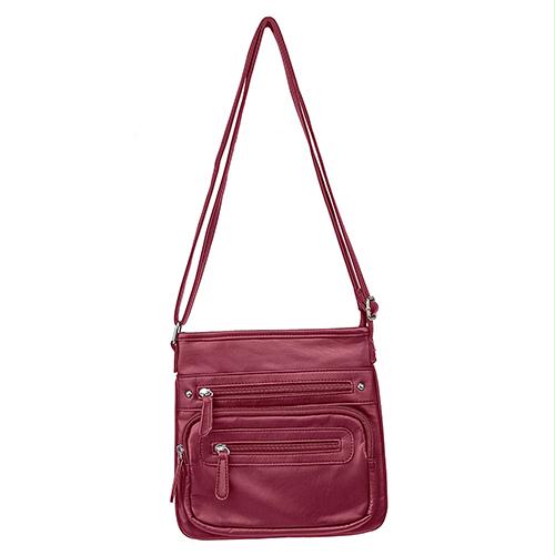 Messenger Crossbody Bag - Small, Red