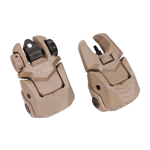 Set of Flip-Up Sights (Front and Rear) with Tritium - 2 Rear Dots, Flat Dark Earth