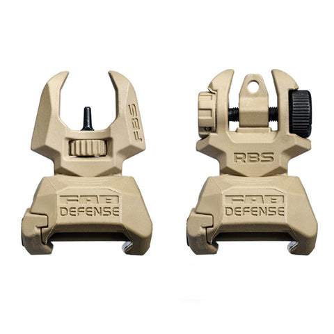 Folding Back-Up Sight Set (Front and Rear) - Flat Dark Earth