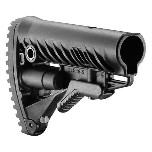 M4-AR-15 Stock with Battery Storage and Rubber Buttpad - Black