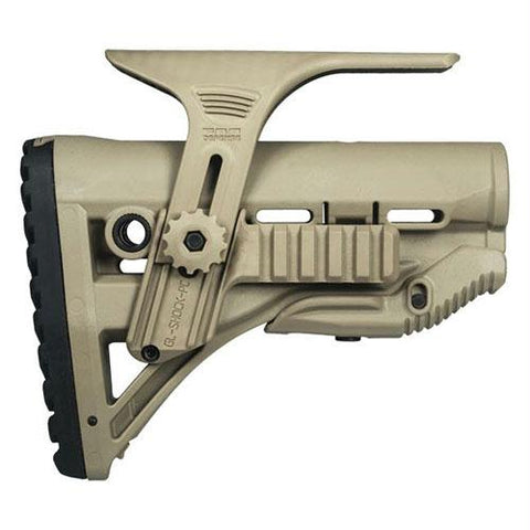 Recoil Reducing M4-AR-15 Stock - Adjustable Cheek Riser with Picatinny Rail, Flat Dark Earth