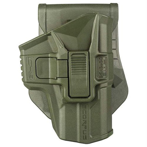 Glock 9-40 Level 2 Holster - Swivel Retention, Paddle-Belt, Right Hand, Olive Drab Green