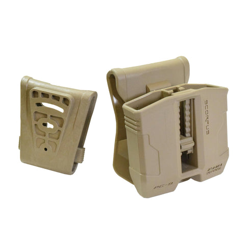 Double Magazine Pouch - Paddle-Belt, Glock  9mm-.40, Flat Dark Earth