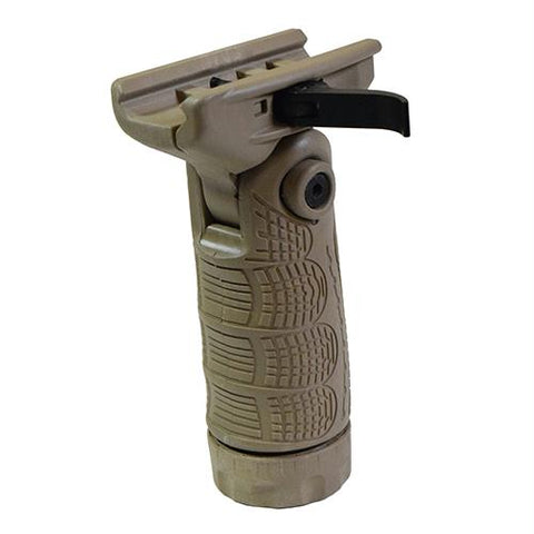 7 Position Tactical Folding Grip - with Waterproof Storage, Quick Release, Flat Dark Earth