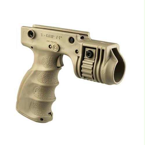 Tactical Foregrip with 1" Weaver Weapon Light Adapter - Integrated On-Off Trigger, Flat Dark Earth