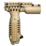 Tactical Foregrip with Integrated Adjustable Bipod - and 1" Flashlight Adapter, Flat Dark Earth