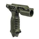 Tactical Foregrip with Integrated Adjustable Bipod - and 1" Flashlight Adapter, Olive Drab Green