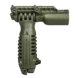 Tactical Foregrip with Integrated Adjustable Bipod - and 1" Flashlight Adapter, Olive Drab Green