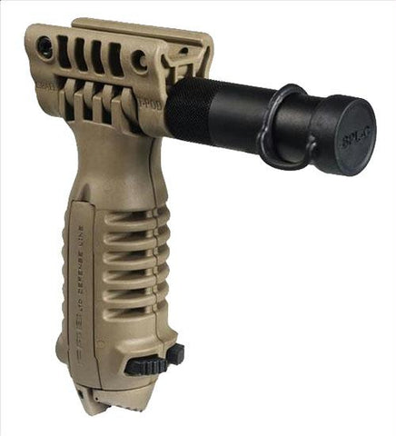 Tactical Foregrip with Integrated Adjustable Bipod and Incorporated Flashlight - Flat Dark Earth