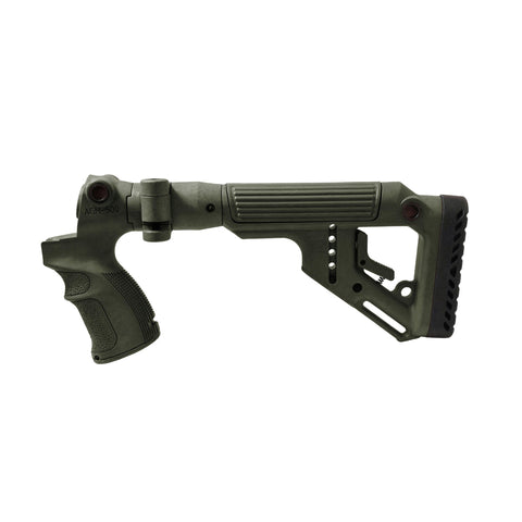 Tactical Folding Buttstock with Cheek Riser - Mossberg 500-590, Olive Drab Green