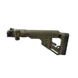 Tactical Folding Buttstock with Cheek Riser - AK 47-74, Polymer Joint, Olive Drab Green