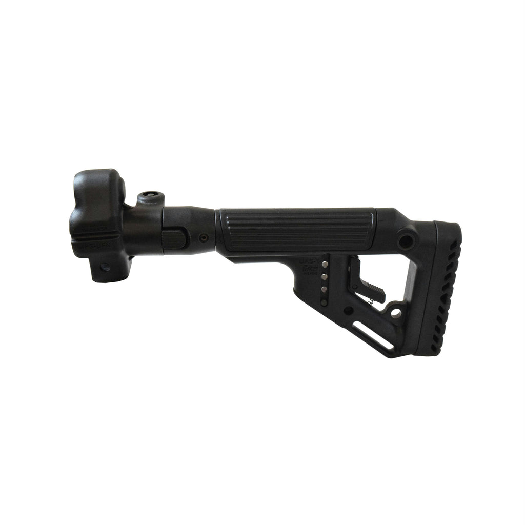 Tactical Folding Buttstock with Cheek Riser - MP5, Polymer Lock, Black