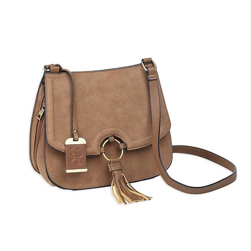 Cross Body Style Purse - with Holster, Camel Suede