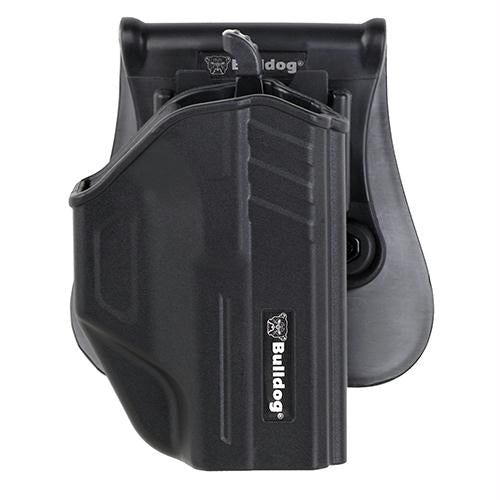 Thumb Release Polymer Holster with Universal Magazine Holder - Glock 17-22-31 Gen 1-2-3-4-5, Right Hand, Black