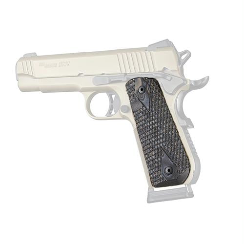 1911 Government Grips - Round Heel Piranha, Extreme Series G10, G-Mascus, Black-Gray