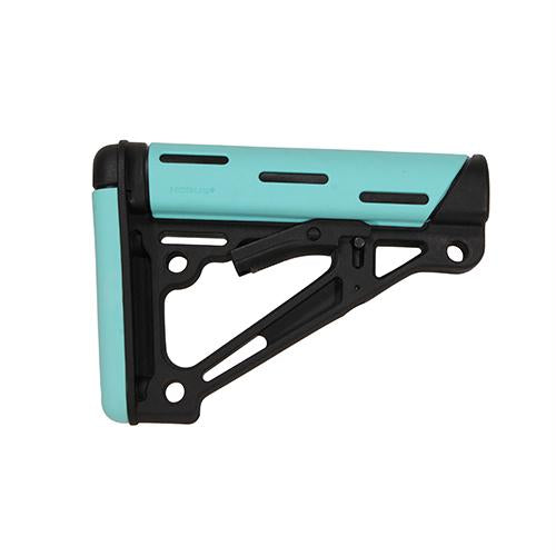 AR-15-M-16 OverMolded Collapsible Buttstock - Mil-Spec Buffer Tube, Aqua Rubbe