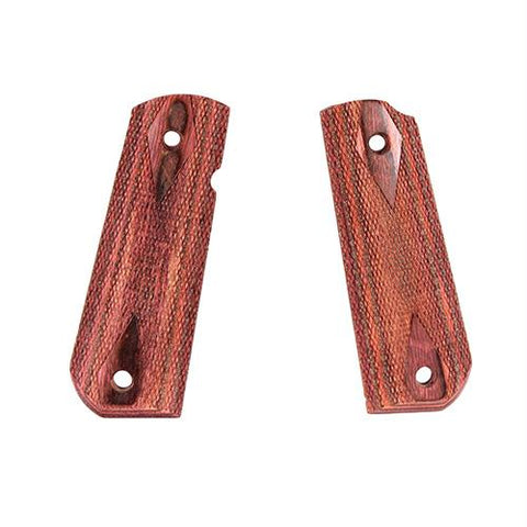 1911 Government Grips - Round Heel, Ambidextrous Safety Cut, Checkered, Rosewood Laminate