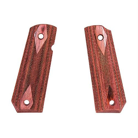 1911 Government Grips - Bobtail, Ambidextrous Safety Cut, Checkered, Rosewood Laminate