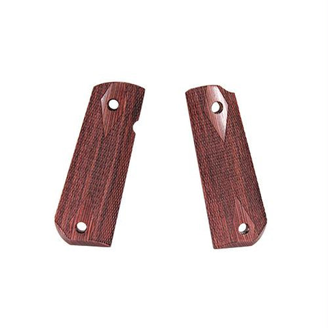 1911 Government Grips - Round Heel, Ambidextrous Safety Cut, Checkered, Kingwood