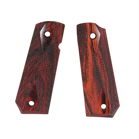 1911 Government Grips - Bobtail, Ambidextrous Safety Cut, Checkered, CocoBolo