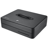 Cash Box with Key Lock - 12" Standard Fold Out, Black