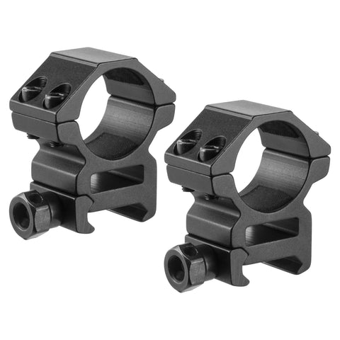 Weaver Style HQ Rings - 1" Medium Height, Matte Black