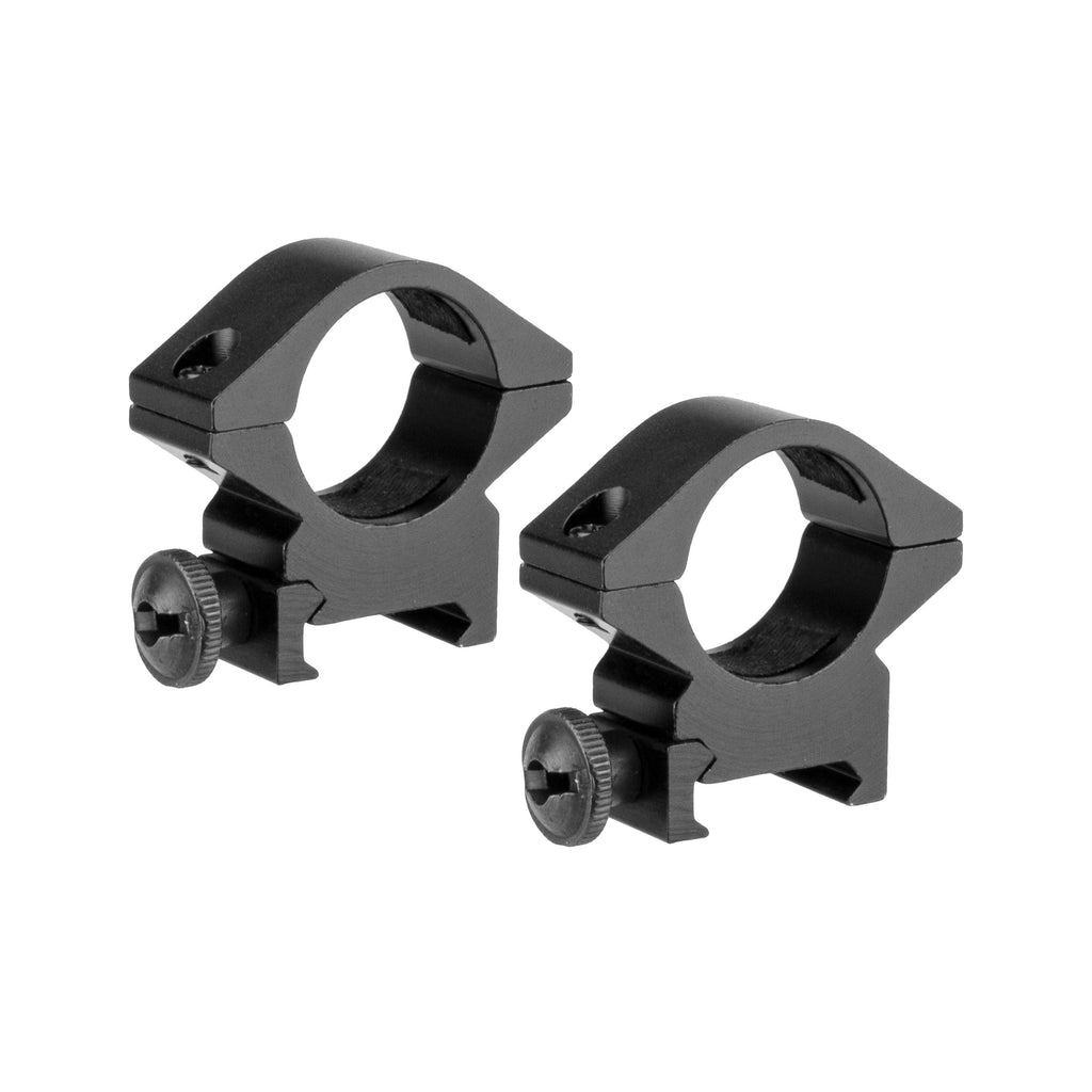 Weaver Style Rings, 1" Medium Height, Matte Black