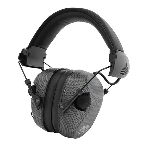 eKrest Electronic Muffs - 26 NRR, Carbon Fiber Black