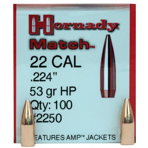 22 Caliber Bullets - (.224) 53 Gr HP Match (Per 100)