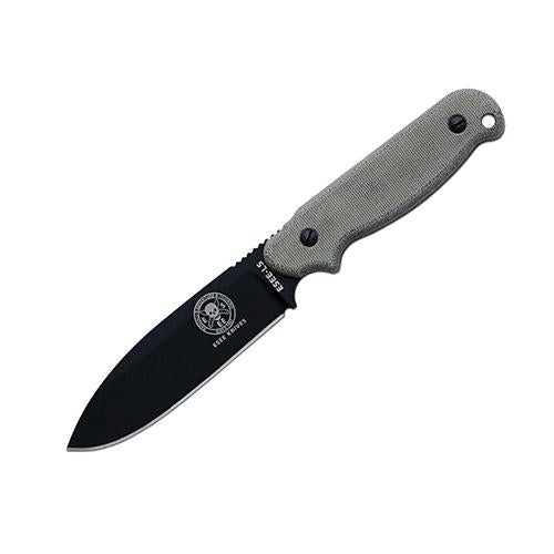 Laser Strike Fixed Blade Knife, 4.75" Drop Point, Micarta Handle, Gray