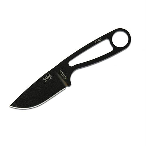 Neck Knife Fixed 2.875" Blade, Black Powder Coat, Black Sheath, Clip Plate