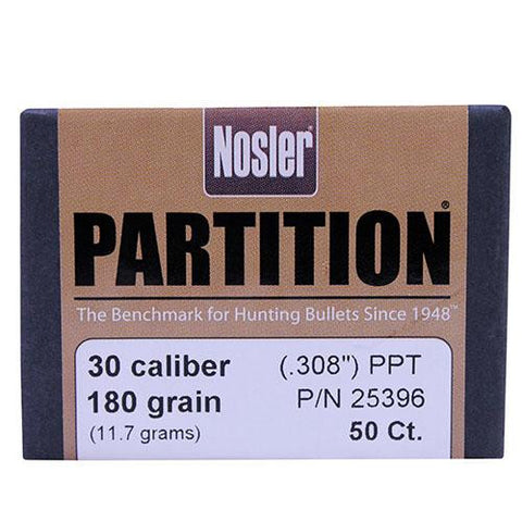 30 Caliber Bullets - Partition, 180 Grains, Protected Point, Per 50