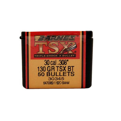 30 Caliber Bullets - Triple-Shock X, 130 Grains, Hollow Point Boat Tail Lead-Free, Per 50